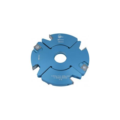 Leman – Porte-outils de toupie à tenon et feuillure 170mm – Alésage 30mm – Épaisseur réglable 20/39mm – 4+4 dents pour coupe nette