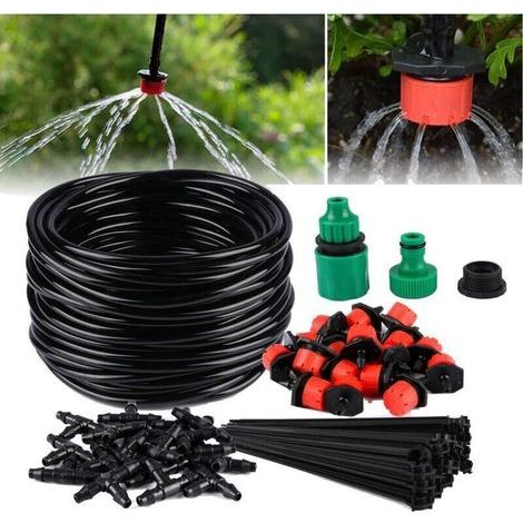 Kit d'irrigation Goutte à Goutte, DIY Système d'arrosage Automatique Système d'irrigation Micro Flow de Jardin pour Paysager, Serre Potager, Terrasse, 25 m + 30 gouttes (1/5)