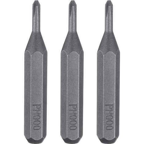 3pcs PH000 Embout de Tournevis Cruciforme 5/32" Tige Hexagonale 28mm Longueur Acier S2 Magnétique Tête Phillips pour Tournevis Manuels Électriques Réparation de Précision (1/5)