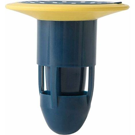 Siphon de Sol Filtre d'égout Bouchon d'égout connecteurs Anti-odeurs pour Le Drainage du Sol de la Douche pour Salle de Bain Pas de Filtre adapté aux fuites de Bain-Cuisine tuyaux (Bleu) (1/5)
