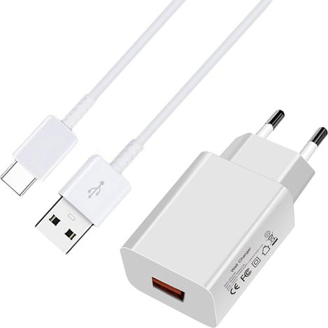 Chargeur Rapide avec Câble USB C pour Samsung Galaxy S21 S22 S20 S10 S9 S8 FE A52 A52S A53 A33 Huawei P50 P40 Pro P30 Pro P20 Câble de Charge Rapide 18W USB Chargeur (1/5)