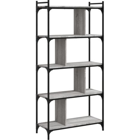 Maison Exclusive - Bücherregal 5 Böden Grau Sonoma 76x32x158 cm H