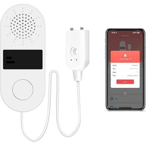 Détecteur de fuites d'eau intelligent WiFi, moniteur de niveau de réservoir, alarme sonore et lumineuse, 130 dB, application et télécommande, pour cuisine et salle de bain. (1/5)