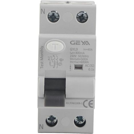 GYL9 Leitungsschutzschalter 2P 230V 50/60Hz IP20 Fehlerstromschutzschalter