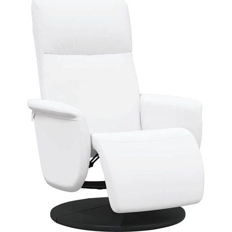 Chaise de massage relaxante avec dossier inclinable et revêtement en similicuir blanc – Fonction chauffage, vibration et 8 programmes prédéfinis (1/5)