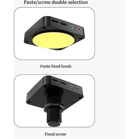 Interrupteur d'alimentation pour ordinateur de bureau, alimentation externe pour PC hôte, bouton marche/arrêt, double port USB et (1/5)