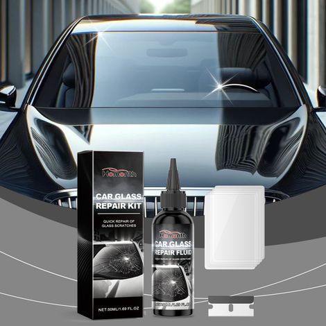 EU-Sicherheitsdatenblatt-zertifiziertes Autofenster-Pflegeset: Nano-gefüllt für klare Sicht, hocheffizient und praktisch – 50 ml x 1 + Abzieher x 1 + Aushärtungsfolie x 5 -- BIEMMEDUE (1/5)