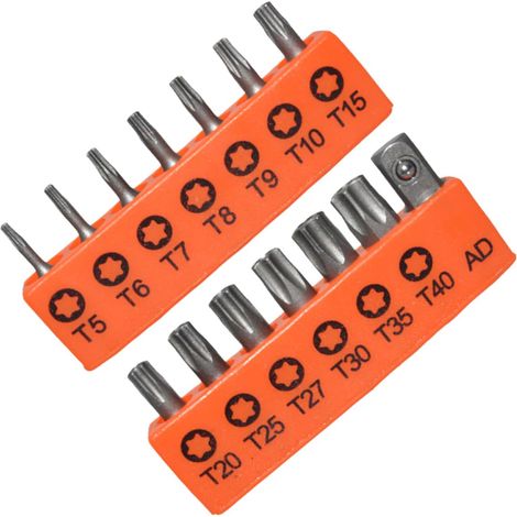 Jeu de 14 Embouts Inviolables en Acier Allié S2 Léger avec Adaptateur, Éléments de Sécurité pour Outillage Électricien et Accessoires pour Perceuses (1/5)