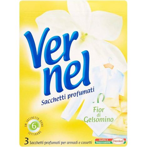 VERNEL SACCHETTI PROFUMATI FIORI DI GELSOMINO PER ARMADI E CASSETTI 3 PEZZI