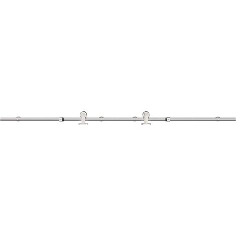 Maison Exclusive - Kit Binari Porta Scorrevole 183 cm Acciaio Inossidabile Argento
