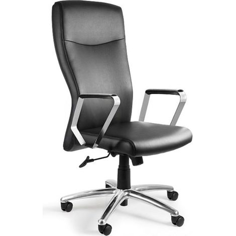 Silla de oficina Adella C239, piel natural, HL-4, negra (1/4)
