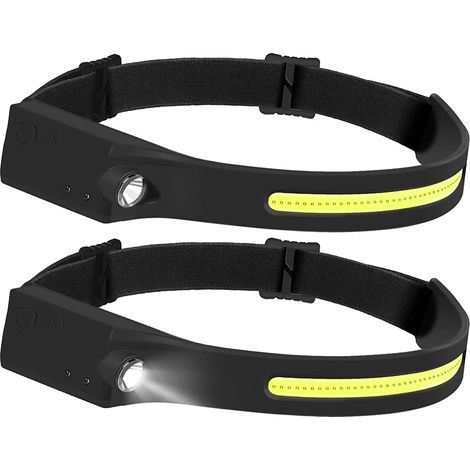Linterna frontal LED recargable por USB - 230 LED, resistente al agua, ideal para senderismo, ciclismo y pasear al perro (regalo de San Valentín para hombre) (1/5)