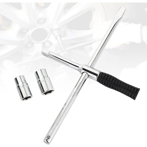 Clé à écrou de roue combinée - Tige CRV Acier au chrome-vanadium Douilles 17 x 19 et 21 23 Avec sac en tissu Oxford 600D Outil professionnel pour voiture (1/5)
