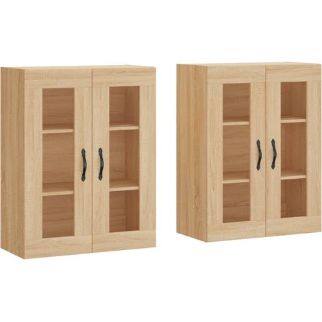 2 pcs Buffet，Bahut， Armoires murales chêne sonoma bois d'ingénierie CFW62773 (1/5)