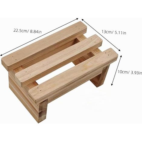 Children's Wooden Step Stool Small Stable Stool for Kitchen and Home Step Bench for Children's Room and Bathroom (1/4)