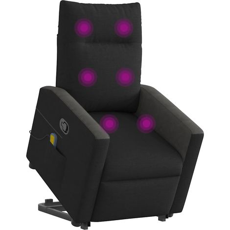 Maison Exclusive - Massagesessel mit Aufstehhilfe Schwarz Stoff