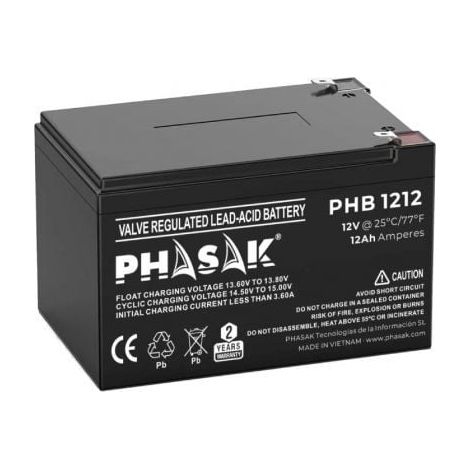 Batería para SAI Phasak PHB 1212 12 Ah 12 V