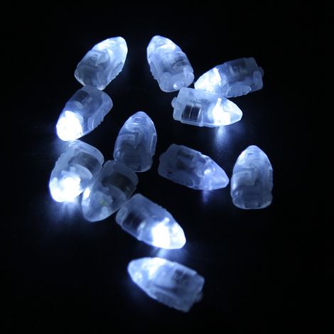 100 Pcs Lampes LED Ballon Lumineuses Forme Innovante Déco Fête Mariage Maison Blanc (1/5)