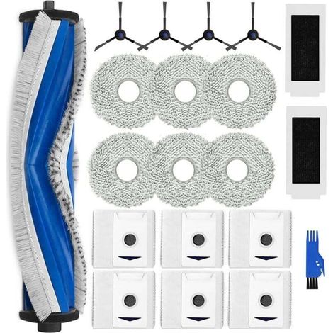 Accessory kit for ECOVACS DEEBOT T30 Omni/T30 PRO Omni, 6 antibacterial dust bags, 6 mop pads, 1 main brush, 2 filters, 4 side brushes, spare parts (1/4)