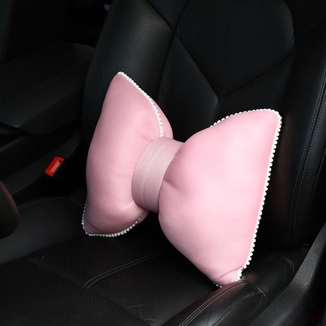 1 oreiller lombaire ergonomique pour voiture, confortable en polyester, soutien confortable pour conduite et voyage, couleur rose (1/5)