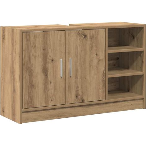 Maison Exclusive - Mobile da Bagno con porta Rovere artigianale 90 x 29 x 55 cm