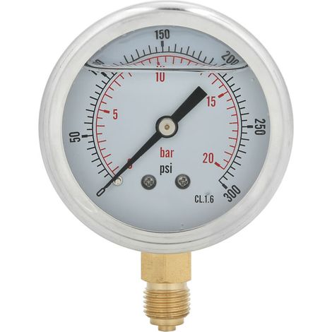 Manomètre à huile pour machines - TS PGG604, 20 bar, raccord 1/4BSP, cadran Y60 radial (1/5)