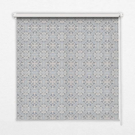 Tenda a Rullo Interna per Finestra - Tenda Filtrante Luce - Tenda Privacy - Tenda Decorativa Rettangolare - Rullo per Interni - (90 cm x 180 cm) - Piastrelle portoghesi