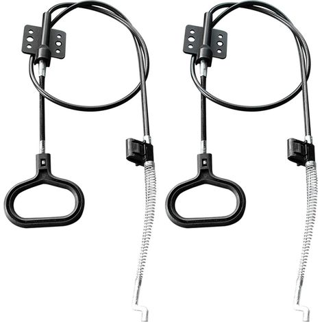 KLVGTIFS PU - Ressort de câble de traction pour fauteuil inclinable, pièces de rechange pour fauteuil inclinable, câbles de traction fiables pour canapé, poignée à anneau en D (noir/2 pièces)