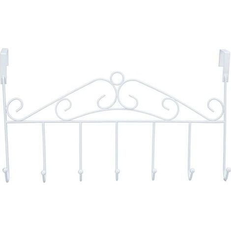 Au-Dessus des Crochets de Porte, Organiseur de Porte-Serviettes détachable à 7 Crochets sur Le Porte-Serviettes Porte-Manteau pour Serviettes Sacs à Main Manteaux(Blanche) (1/5)