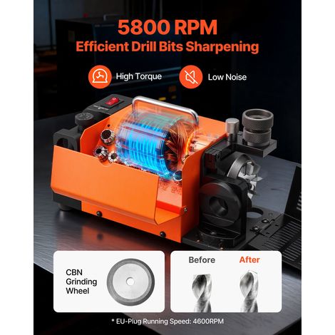 Affuteur Foret MR-13A Affûteuse Forets 3-15 mm Machine Affûtage pour Atelier Garage, Angle de Pointe Réglable 95°-135° 120 W Haute… (1/5)