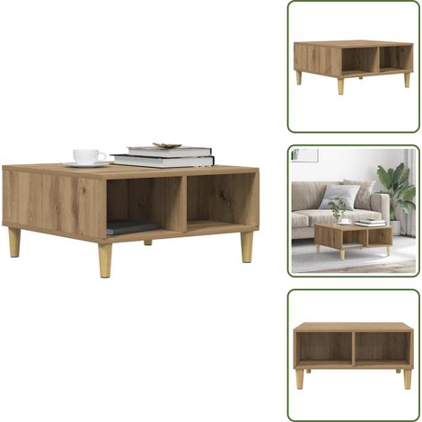 vidaXL Couchtisch Artisan-Eiche 60x60x30 cm Holzwerkstoff (1/5)