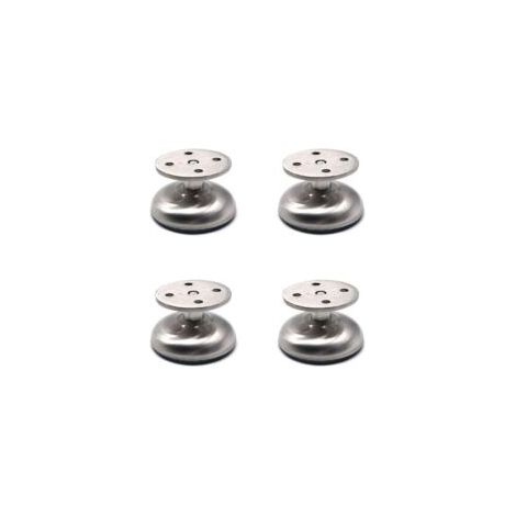 Ein Set aus vier verstellbaren Möbelfüßen, 3,5 cm lang, mit verstärkter Ausführung, aus Edelstahl, geeignet zur Unterstützung von Möbeln wie Sofas und Badezimmerschränken. – Crezuo