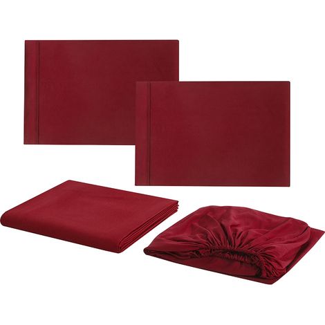 Draps De Lit - Ensemble De Literie En Microfibre - Taille Full - Poche Profonde - 4 Pièces (1/5)