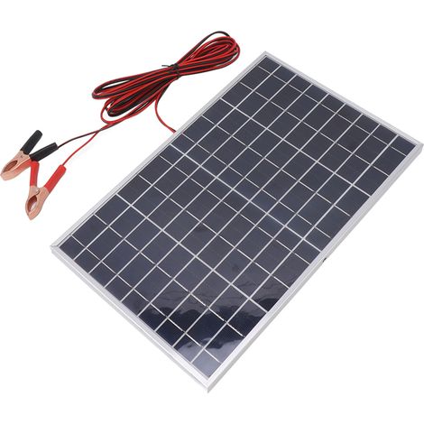 Kit de panneau solaire polycristallin haute efficacité 15 W 18 V avec clip pour charge de voiture, camping-car et bateau (1/5)