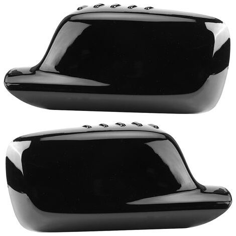 Cubiertas para espejos retrovisores izquierdo y derecho. Compatibles con BMW E46, 323Ci, 325Ci, 328Ci, E65 y E66. Material ABS negro. Fácil instalación. (1/5)