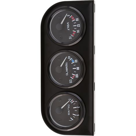 Multímetro triple de 52 mm con voltímetro, termómetro e interruptor de presión de aceite para automóviles y camiones.