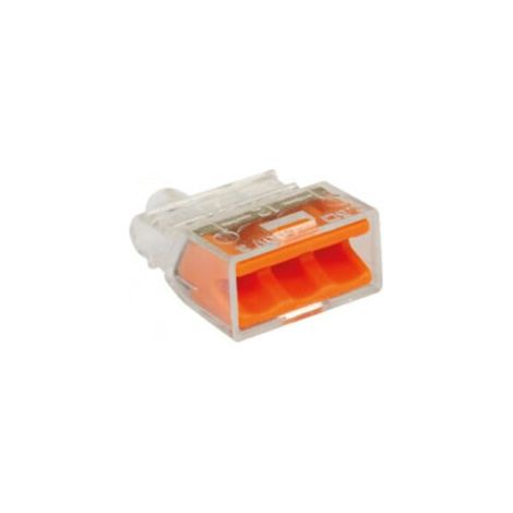 Bornes de connexion rapide - Orange - 3 entrées - vendu par lot de 100 bornes (boîte) - 448148 - Xperty (1/2)