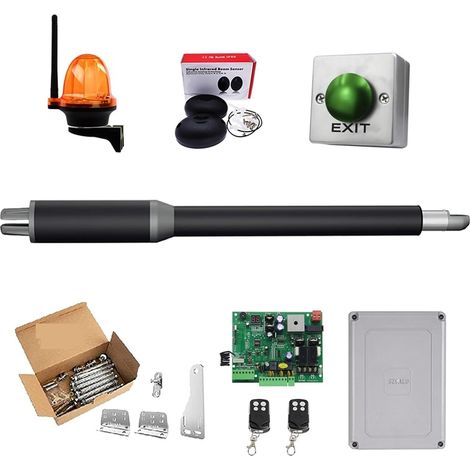 Kit d'ouvre-portes automatiques Ouvre-porte automatique à balançoire simple - 10 pieds de long 450 lbs Ouvre-porte à verrouillage électrique avec contrôle Wifi solaire pour accessoires de portail coul (1/5)