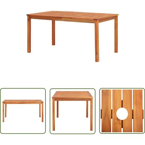 Table de jardin,Table meuble de Balcon,Table d'extérieur 150x90x74 cm Bois d'acacia massif -45651 (1/5)