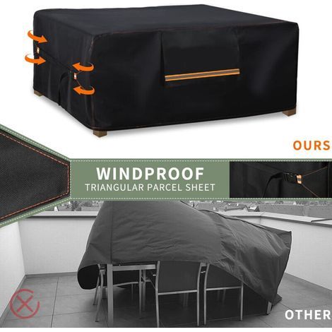 Housse Salon de Jardin Exterieur avec évent,420D Oxford Tissu Housse Table de Jardin,Bâche de Protection pour Chaise Meubles Étanche Imperméable, Résistance au Vent, Anti-UV 180x120x74cm (1/3)