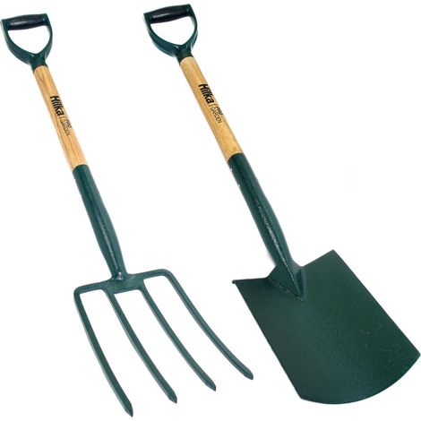 Hilka Digging Spade & Garden Fork Steel Trench Drainage Shovel Set 92062020 (1/2)