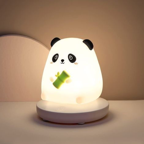 Veilleuse rechargeable pour enfants, belle veilleuse panda 3 couleurs, veilleuse pour bébé, veilleuse pour bébé en silicone souple, lampe de chevet LED pour enfants et cadeaux de vacances (1/5)