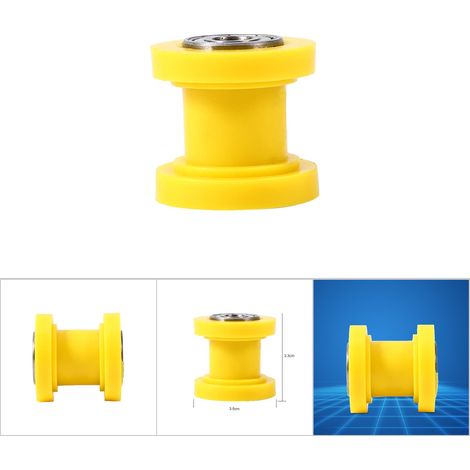 Guidage tendeur chaîne 10mm roue galet moto cross pit bike jaune (1/5)