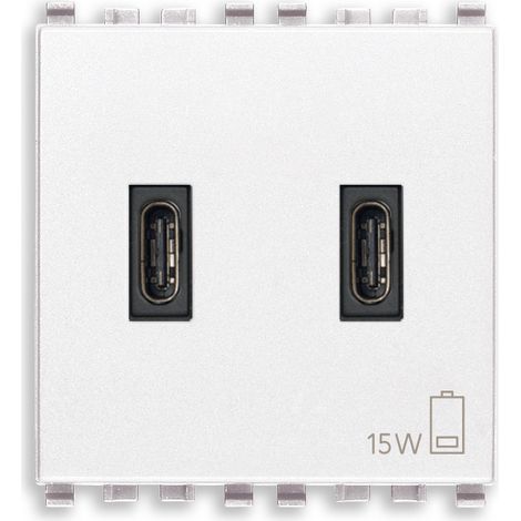 VIMAR - 20295.CC.B Fuente de alimentación USB C+C 15W 3A 5V 2M blanca