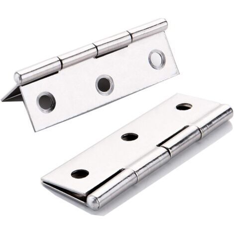 10pcs Stainless Steel Home Furniture Hardware Door Hinge Long 75mm x 50mm (1/4)