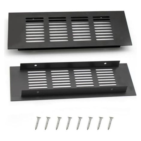 Grille de ventilation en aluminium 20 × 8 cm – Résistante à la corrosion – Installation facile avec vis fournies – Pour armoires et penderies (1/5)