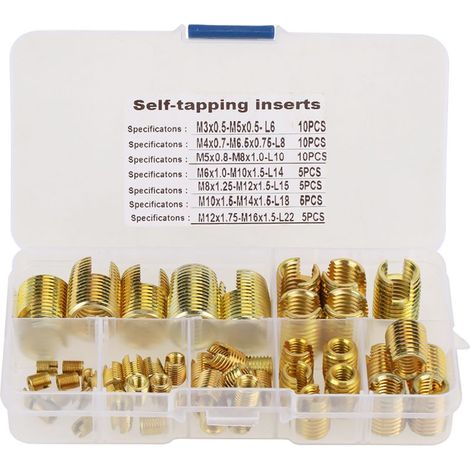 Fil autotaraudeur en laiton, Inserts fendus, ensemble combiné, outil de réparation, 50 pièces (1/5)