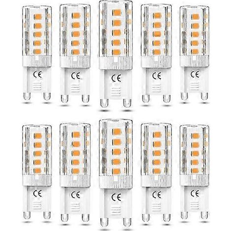 Lot de 10 ampoules LED G9 dimmables 5W blanc chaud 3000K (équivalent halogène 50W) AC110/220V (1/4)
