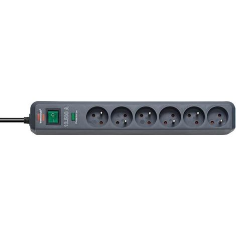Mehrfachsteckdose ECO-LINE mit Schalter und Überspannungsschutz 13500A – 1,4 m H05VV-F 3G1,5 6 Steckdosen