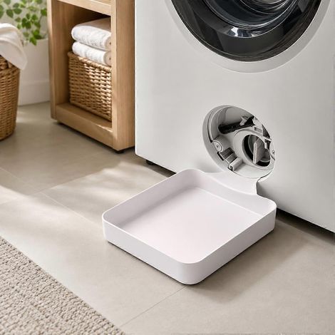 Bac de récupération pour lave-linge Installation facile et étanche Entonnoir de vidange pour machine à laver Idéal pour sous-sol, appartement, mobil-home, garage et particuliers (1/5)